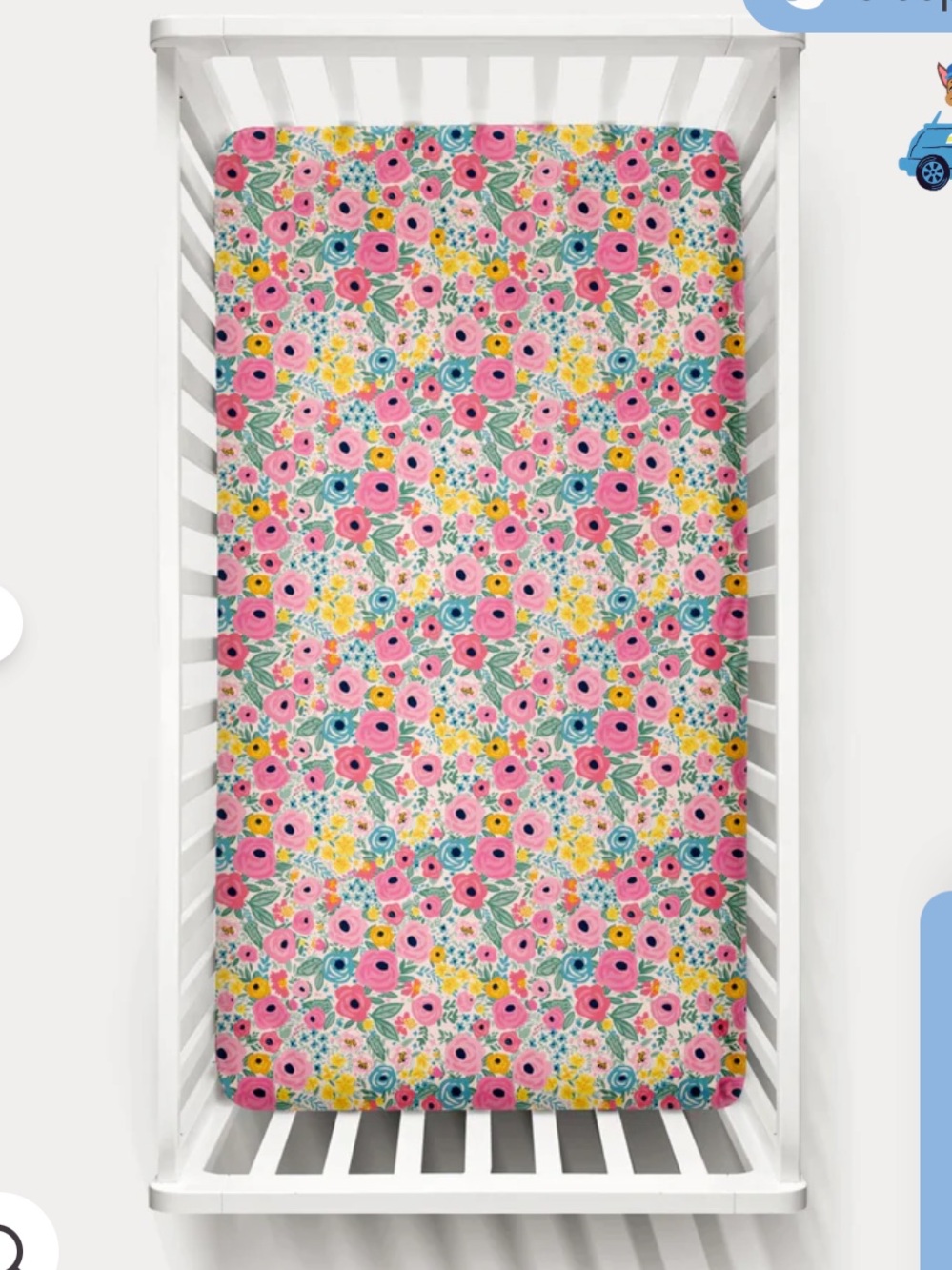 Little Sleepies secret garden crib sheet
